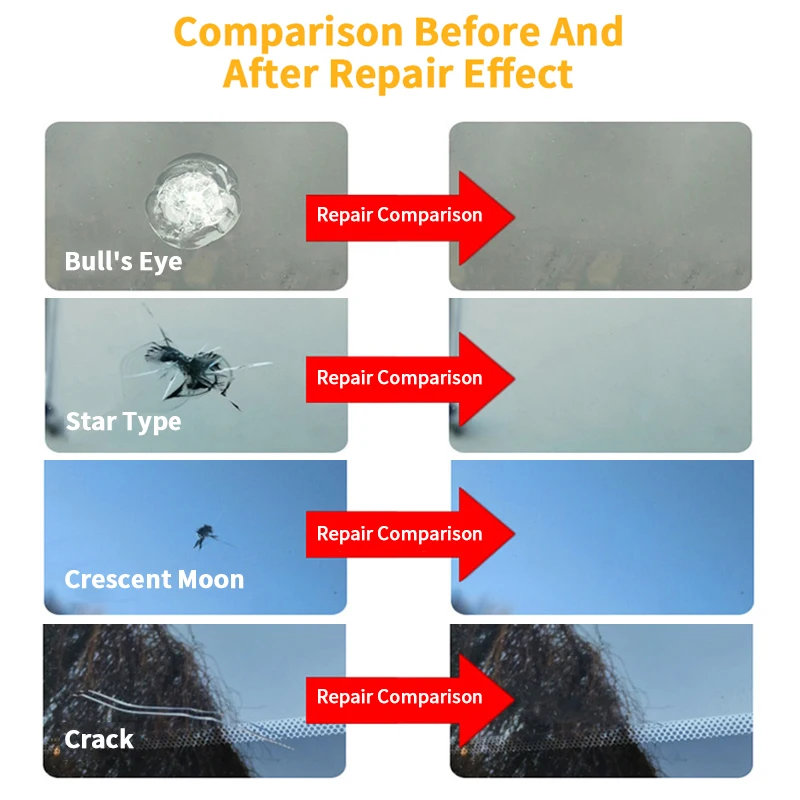 Набор для ремонта треснувшего стекла жидкость восстановления лобового