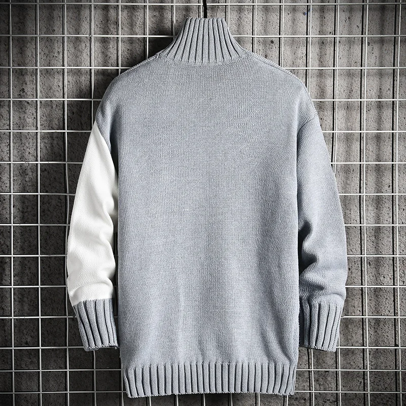 

Spring Autumn Men's Sweater Streetwear Hip Hop Sweater Men Casual Harajuku Long sleeve Mens Clothing Mandarin Collar Sweater Men