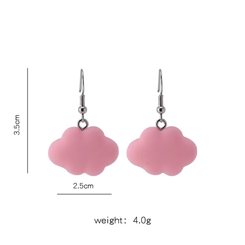 

Fashion Korea Cute White Dangling Hoop Earrings for Women Girls Gift Party Jewelry Resin Cloud with Chain Earrings Oorbellen
