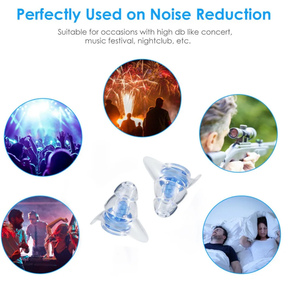 1Pair Noise Cancelling Earplugs For Sleeping Study Concert Hear Safe Reduction Earplug Protection Silicone Ear Plugs | Безопасность и