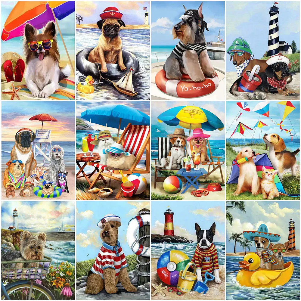 

HUACAN полностью Квадратный бриллиант, 5D художественная живопись собака Ремесленная поделка, алмазная вышивка Бриллиантовая мозаика с животн...