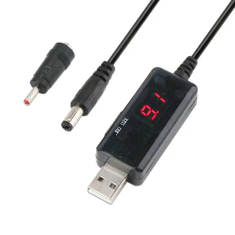 Usb Boost кабель 5 в шаг до 9 12 В Dc преобразователь напряжения 1A повышающий вольт