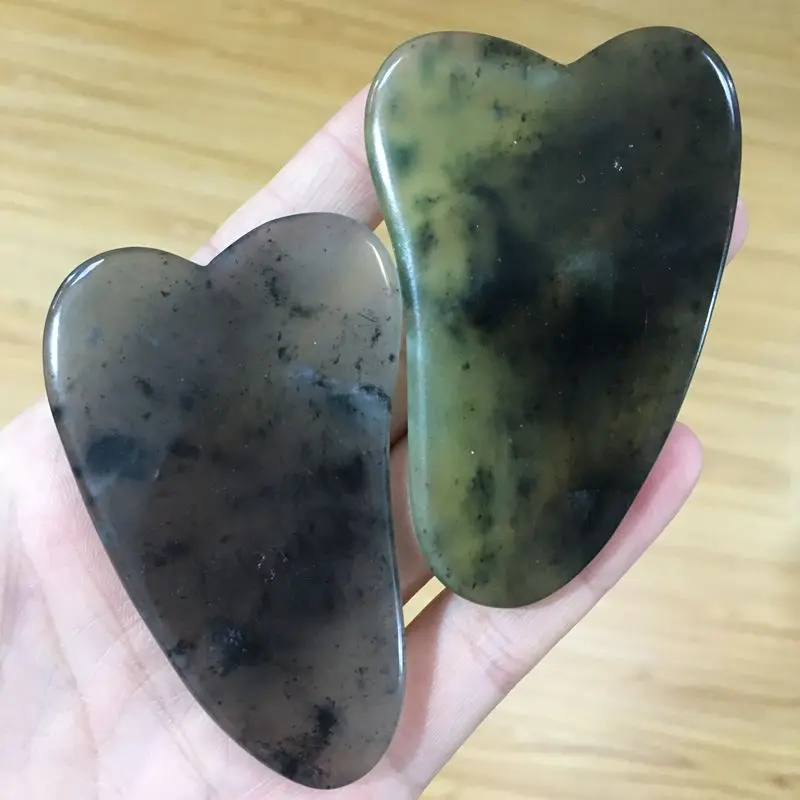 Природного камня нефрита гуаша инструмент гуашь скребок для ухода за лицом лица