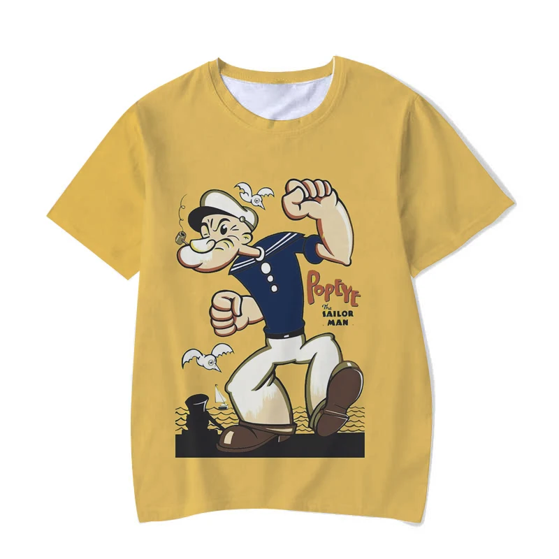 

Anime Popeye 3D Print Men Women Street Fashion Tshirt New Women Spring Summer Short Sleeve Top Casual Comfortable Girl T-shirt