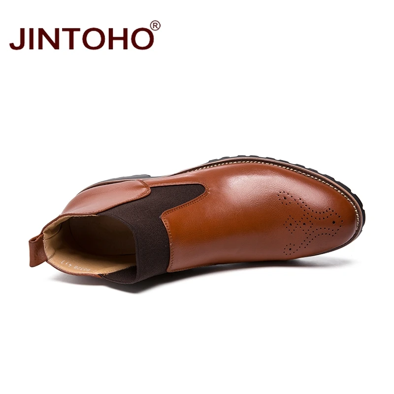 JINTOHO/Модная Мужская зимняя обувь из натуральной кожи; зимние мужские кожаные ботинки; мужские ботинки; недорогие мужские Ботильоны; коллекция года; мужские ботинки