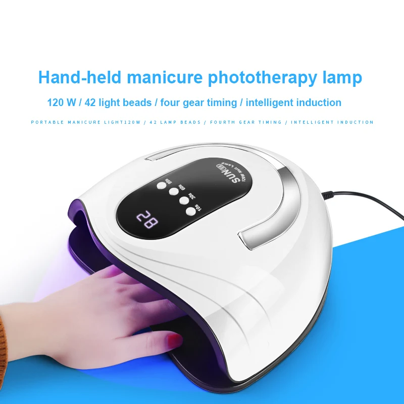 

120W Nail Art UV LED Lamp SUN S9 Quick Dry Nail Phototherapy Lamp For Manicure Portable Nail Polish Glue Dryer For Gel Varnish