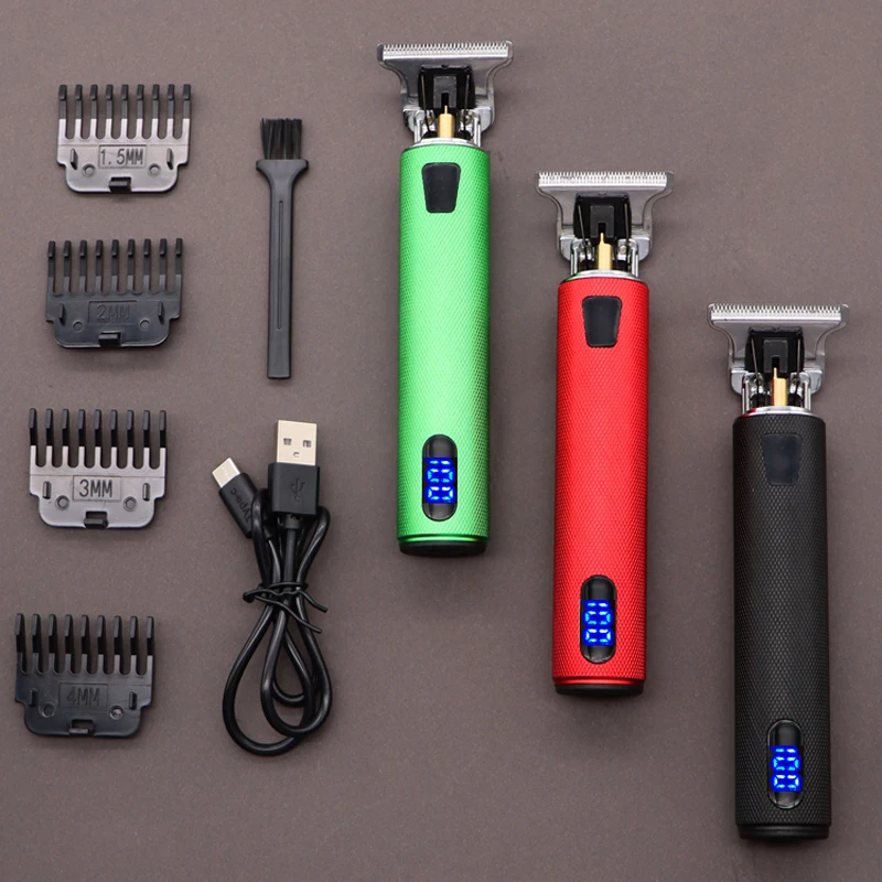 

2021 USB T9 перезаряжаемая профессиональная машинка для стрижки волос, электрическая Беспроводная Бритва, триммер 0 мм, Мужская Парикмахерская ...