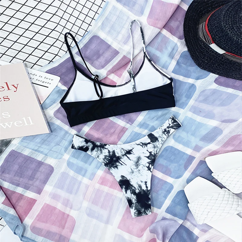 

Rivertrip Push Up Bikinis Sexy Women's Swimwear 2021 New Patchwork Swimsuits High Cut Biquini Tie Dye Bathing Suits Beachwear