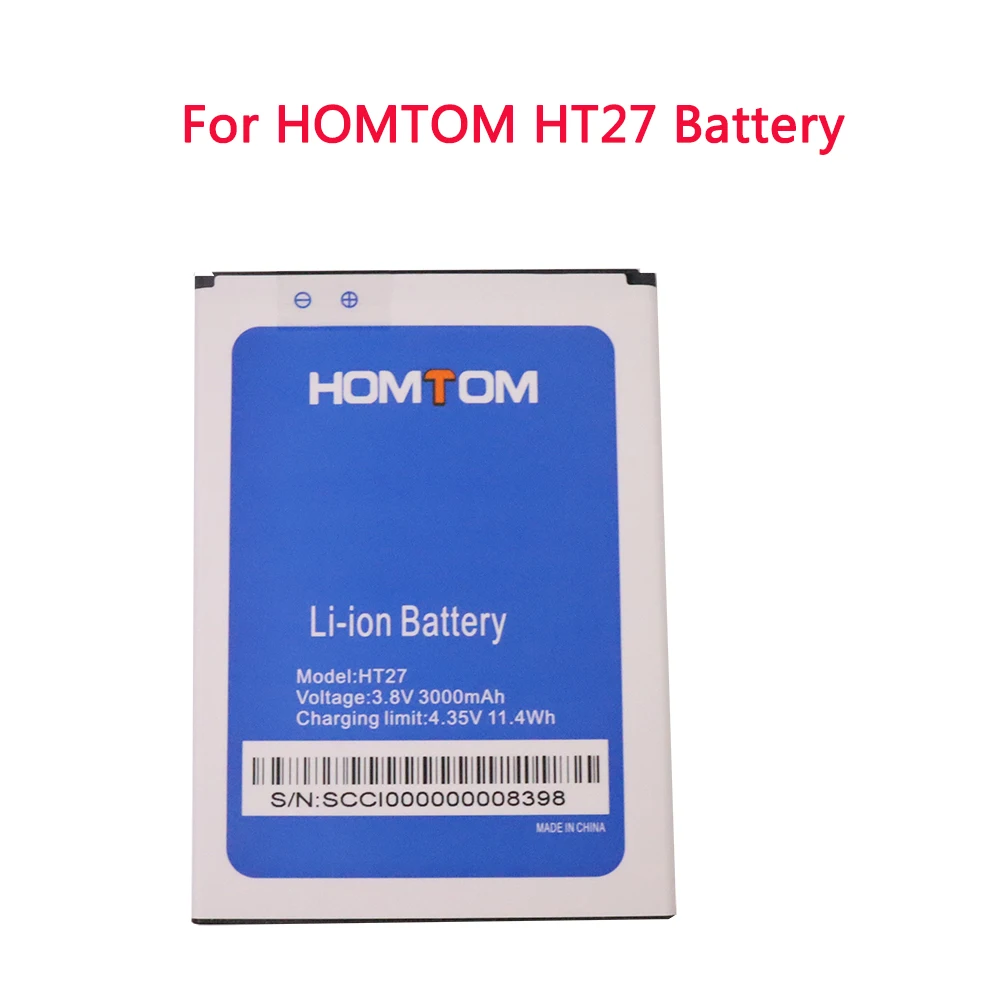 

100% New 3000mAh Battery For HOMTOM HT27 Battery For HOMTOM HT27 Bateria Accumulator Replacement Cell Phone Batteries