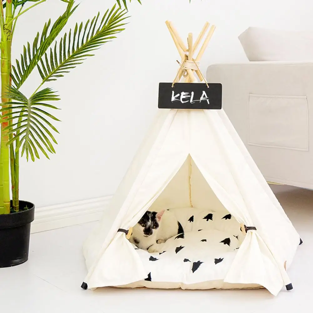 Креативный игровой домик складная белая палатка для собак кошек со спальным