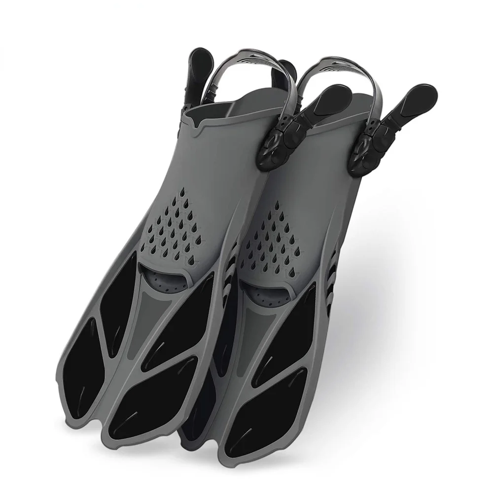 

Professional Flippers Swimming Equipment Snorkeling Foot Diving Fins Adjustable Adult Kids Swimming Comfort Fins