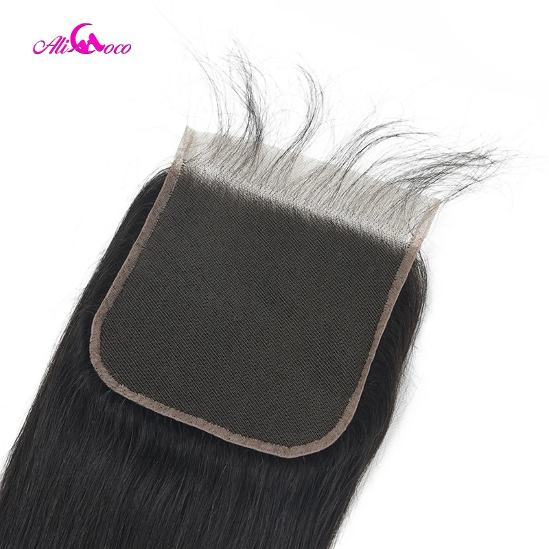 Бразильские Прямые кружевные волосы с детскими волосами естественного цвета 5X5