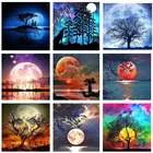 Алмазная мозаика 5D сделай сам, вышивка с Луной, С закатом, пейзажем, полноразмерная мозаика, украшение для дома