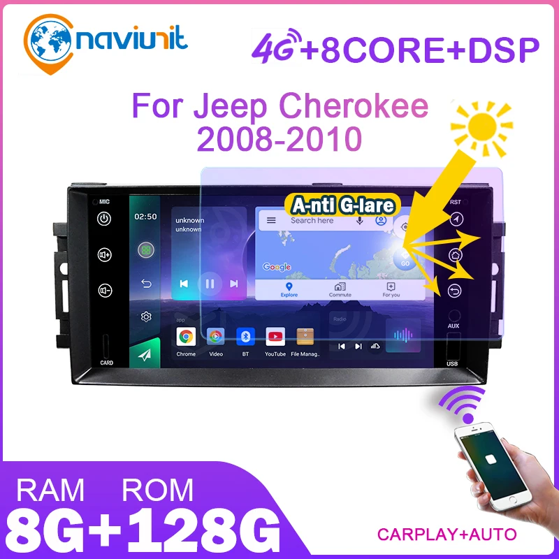 автомагнитола 2дин андройд 10 с экраном магнитола стерео для jeep grand cherokee wrangler/unlimited