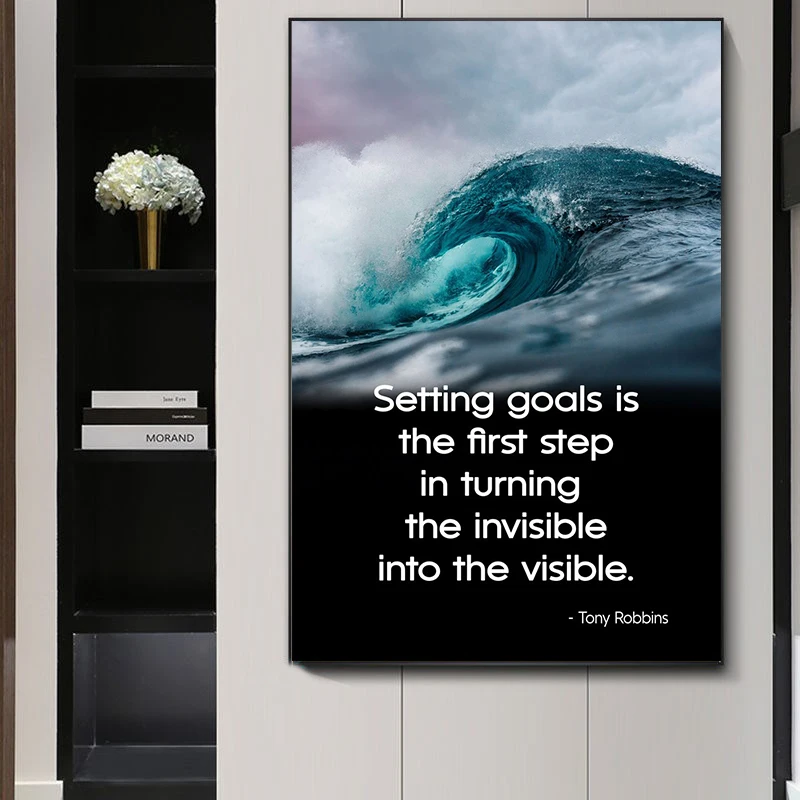 

Home Office Decor Canvas Picture Set Goals Prints Wall Decoration Painting Motivation Letters Quote Wall Loft Decor Poster