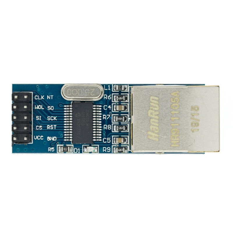 Сетевая плата Mini ENC28J60 LAN Ethernet 25 МГц Кристальный AVR 51 LPC 3 В|Интегральные схемы| |
