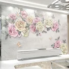 3D настенные фрески на заказ, современные, ручная роспись, розы, цветы, фото, обои для гостиной, ТВ, спальни, романтический домашний декор, обои, 3D