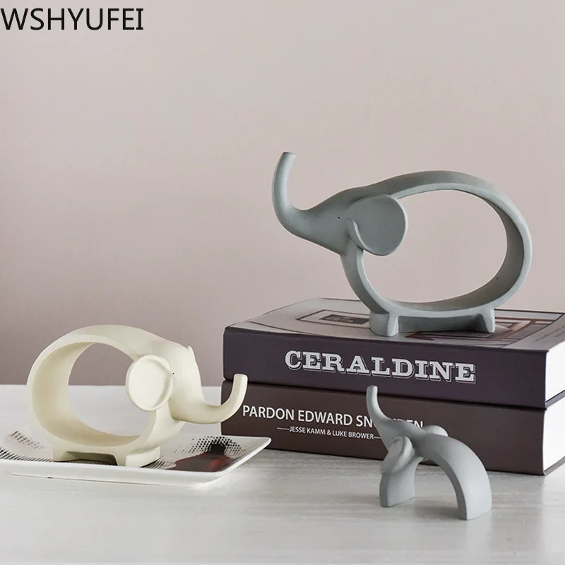 Скандинавские минималистичные изделия из смолы милый слон статуя животных