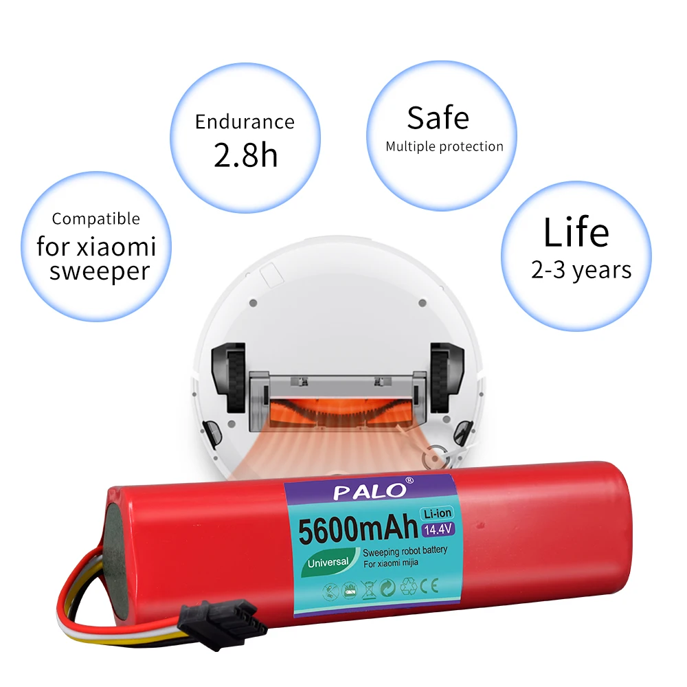 Литий ионный аккумулятор Palo 5600 мАч для робота пылесоса xiaomi mi аксессуары roborock S50