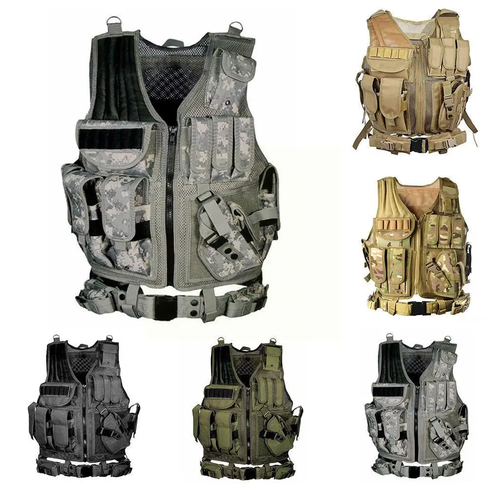 

Tactical Vest Military Combat Armor Vests Mens Tactical Hunting Vest Army Adjustable Armor Outdoor CS Training Vest Airsoft Hot