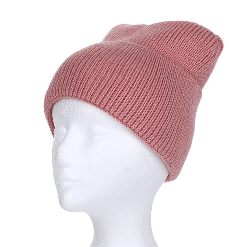 

Winter Warm Cat Ears Wool Knitted Hats For Unisex Solid Beanies Thick Girls Female Men Caps Bonnet Skullies Casual Woman Hat