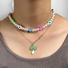 Женское Ожерелье-чокер с жемчужными бусинами сглаза