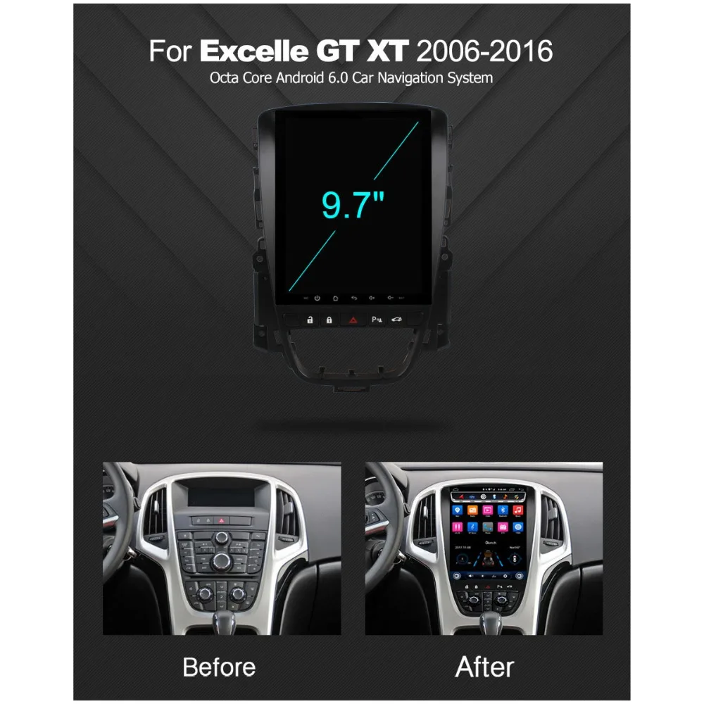 C600 вертикальный 9 7 &quotАвтомобильный dvd плеер Android 6 0 для Buick Excelle GT XT 2010 2014 Радио