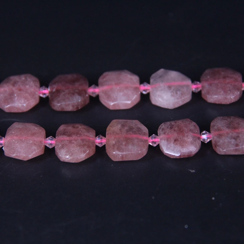 22 шт/прядь граненые Клубничные кварцевые плиты саморезы свободные бусины