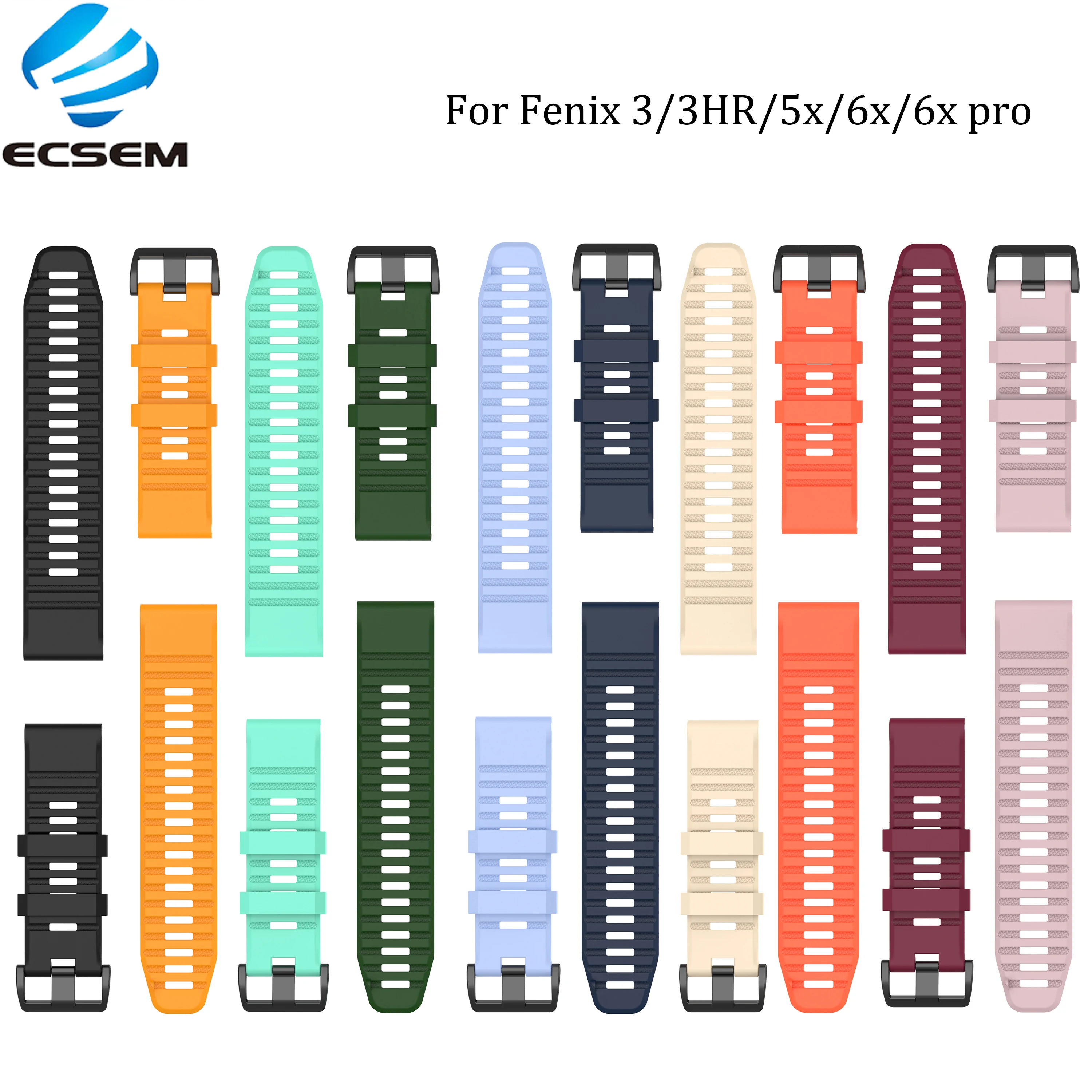 

Watch Band For Garmin fenix 6x/7x/tactix Delta solar 26mm Silicone Quick Fit Strap For Garmin Fenix 6x Pro Wristband Durable