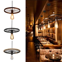 industrial vintage pendant lamp retro style iron wheel hanging lights fixture kitchen dining room restaurant bar cafe loft
