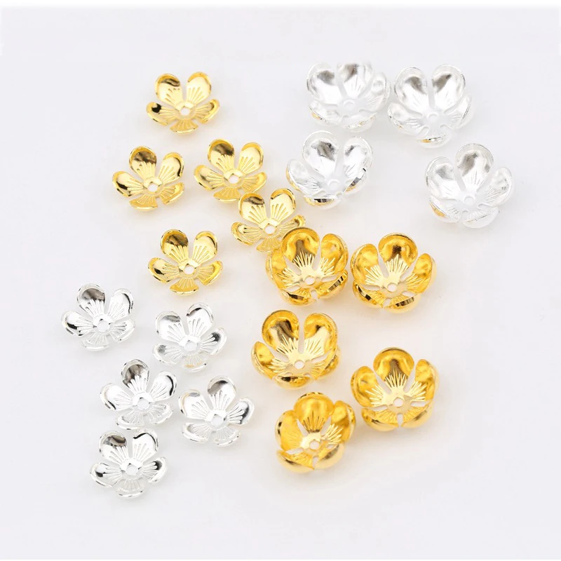 

50pcs/lot 10mm 13mm Flower Torus Beads Caps Jewelry Findings Spacer Beads For Jewelry Making Necklace Bracelets Charms Supplies