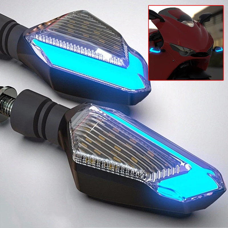 

Daytime Light Running Lamp Lighting Accessories DC ATV 2pcs Pair Motorcycle 2in1 Blue+Yellow Indicator Turn Signal