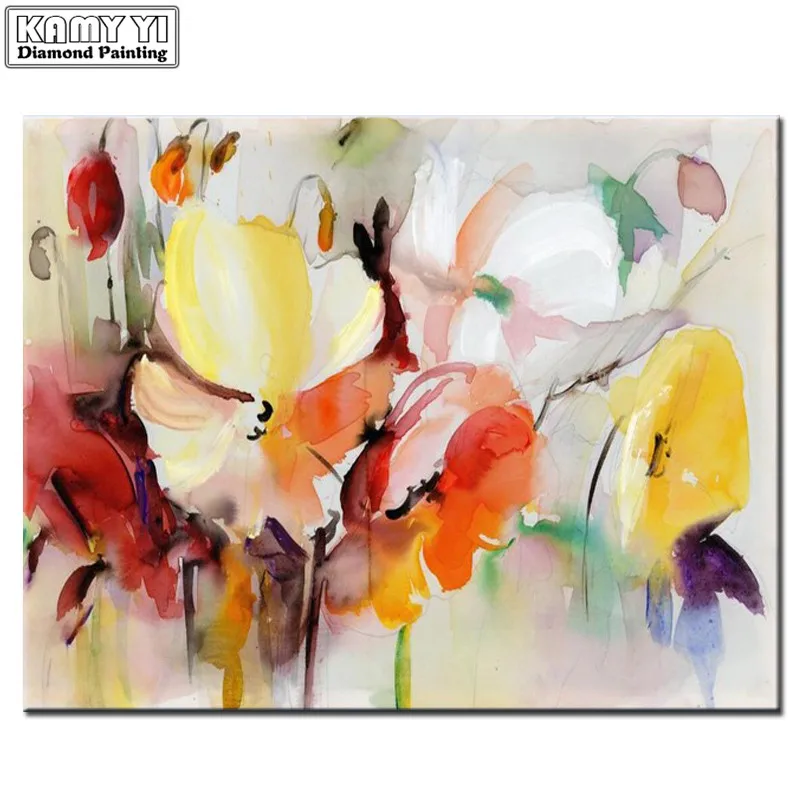 Современная Акварельная Цветочная Алмазная вышивка сделай сам