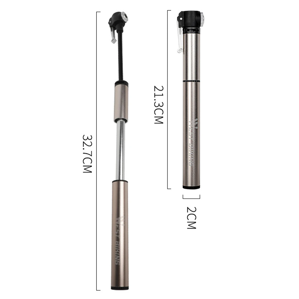 

120psi Portable Bicycle Mini Pump Kit Bicycle Accessories Daily Waterproof Bike Pump for American Presta Valve