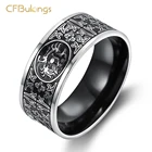 Мужское кольцо CFBulongs из нержавеющей стали с черным волком