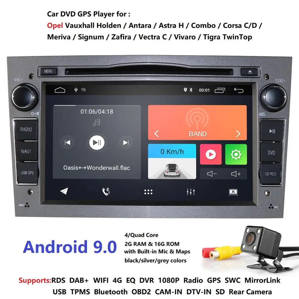 2 Din четырехъядерный 7 ''Android 9,0 автомобильный dvd-радиоплеер для Opel Astra Vectra Antara Zafira Corsa gps Navi Wifi автомобильный стерео DSP ips