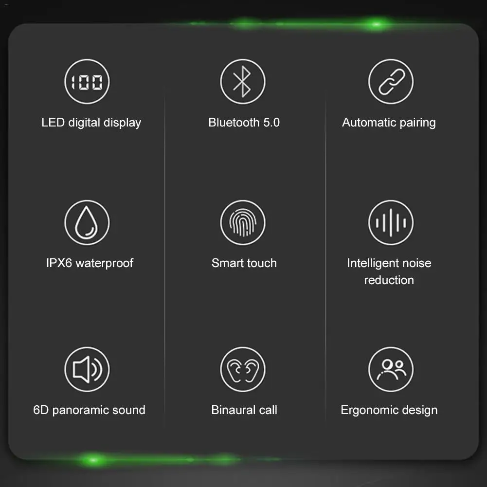 TWS IPX6 светодиодный цифровой Bluetooth 5,0 Спортивные Беспроводные наушники HIFI DSP CVC шумоподавление Музыкальная гарнитура для Xiaomi huawei samsung