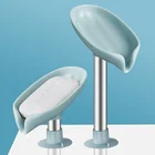 Стеллаж для хранения мыла в форме листа, держатель для мыла в ванной комнате с присоской дренаж для мыла, Пластиковая Коробка для мыла, аксессуары для ванной комнаты