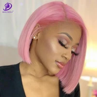 Miss Dona PINK Straight Colored Bob Wig Lace Front Human Hair Wigs 13x4  Brazilian Wigs PrePlucked 150% Remy Human Hair Wigs