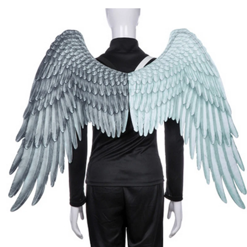Halloween 3D Angel Wings Mardi Gras Theme Party Cosplay For Children Adult Big Large Black Devil Costume Xmas Gift | Дом и сад