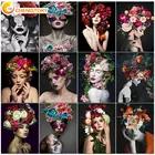 Набор для рисования по номерам на холсте девушка, с красивыми цветами