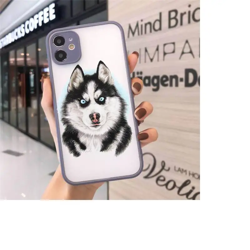 

Husky Kawaii Wolf cute Phone Cases matte transparent For iphone 7 8 11 12 plus mini x xs xr pro max cover