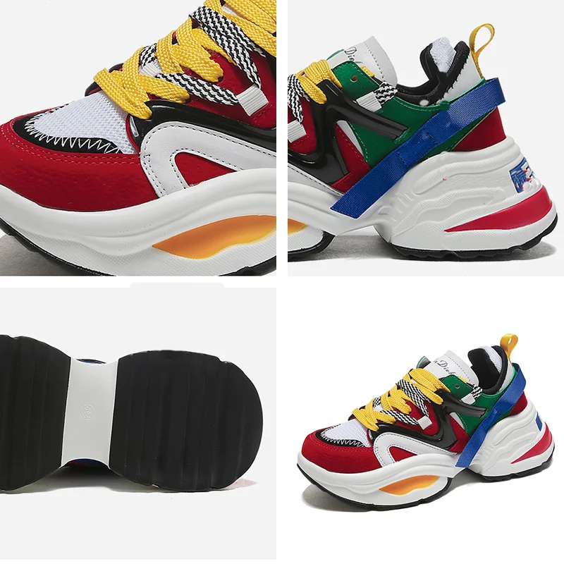 TKN Women Flat Platform Sneakers Shoes Mesh Breathable Sport Ladies Colorful Casual Autumn footwear women 1853 | Обувь