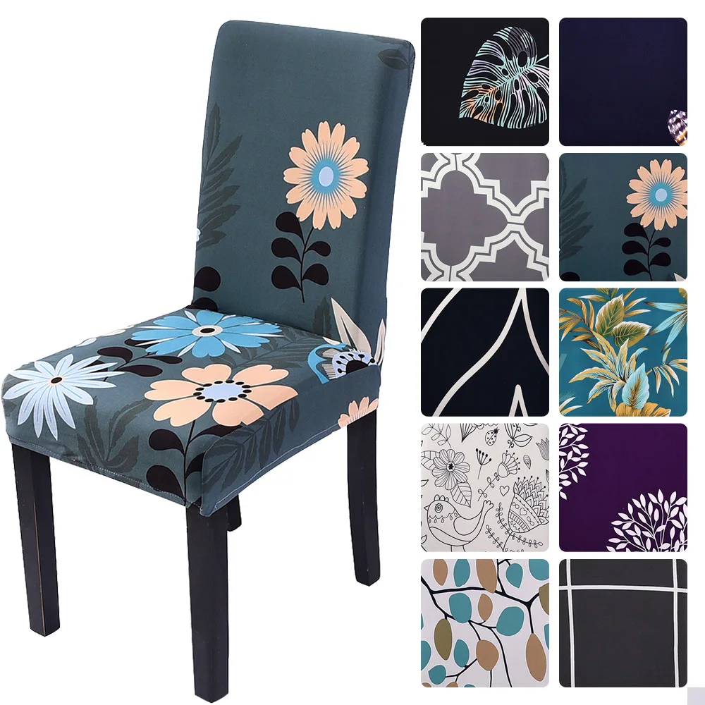 1/2/4 шт. Напечатанный Чехол для кресла спандекс столовой банкета отеля узор
