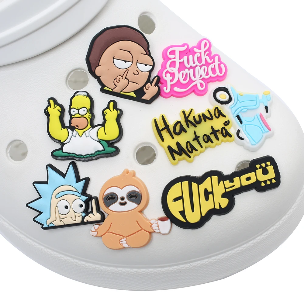 Single Sale 1pc PVC Cartoon Character Shoe Charms,Shoe Buckles Accessories Fit Bands Bracelets Croc JIBZ,Kids Party X-mas Gift