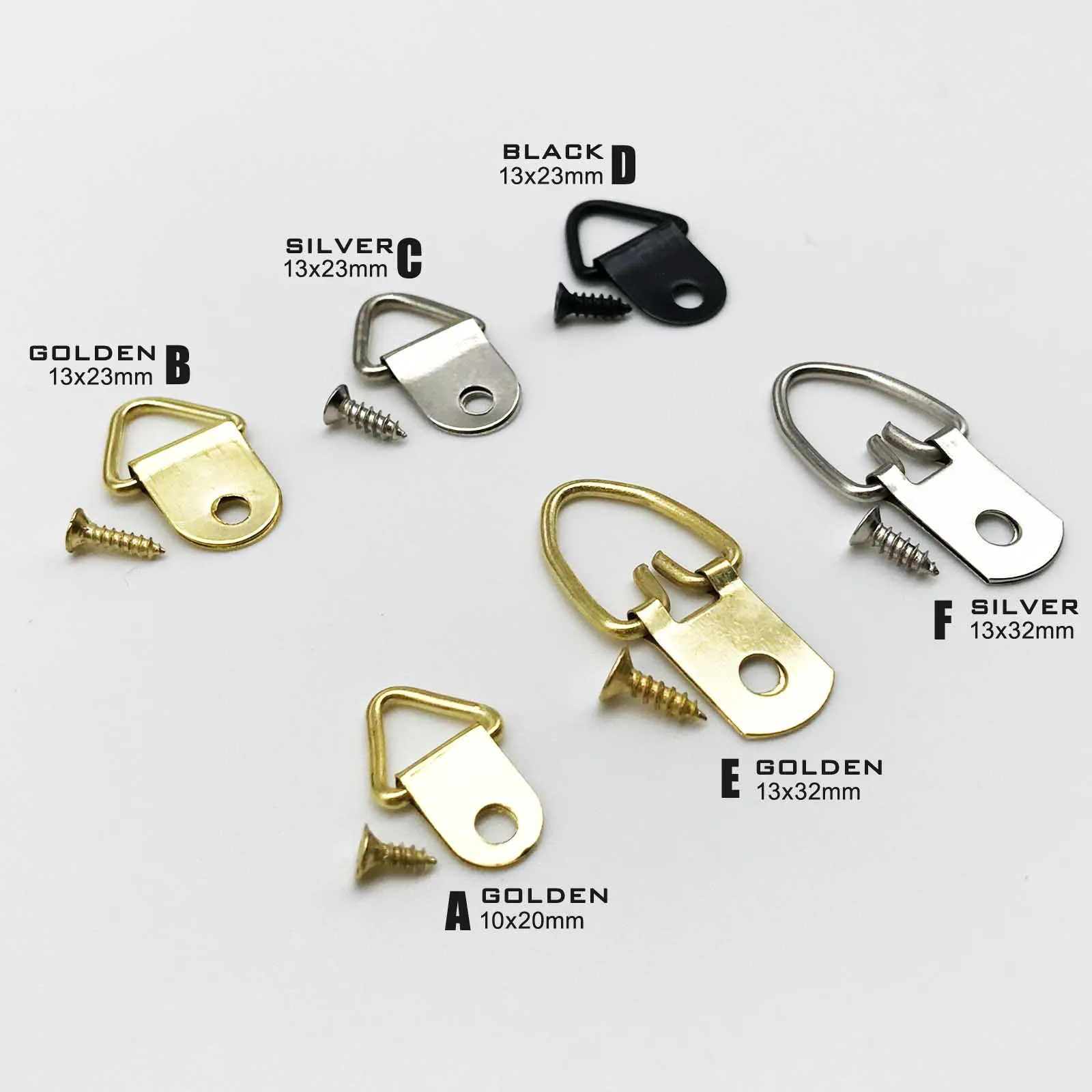 

25 шт. золотистые, серебристые, черные треугольные подвесные кольца для картины маслом, зеркальная вешалка для фоторамки, художественная раб...