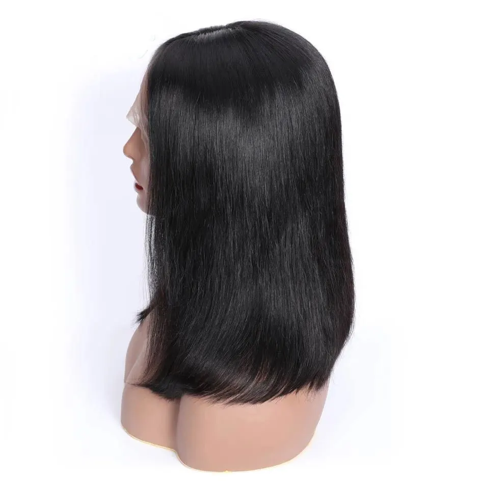 ShineFull hair Bob short Hair Brazlian 4X4 lace Closure wig with Pre Plucked Hairline human For Black Women 150% Density | Шиньоны и