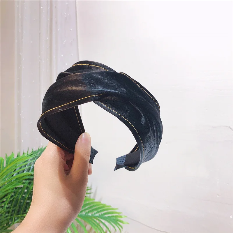 Матовая искусственная кожа и сердечком повязка на голову в винтажном стиле