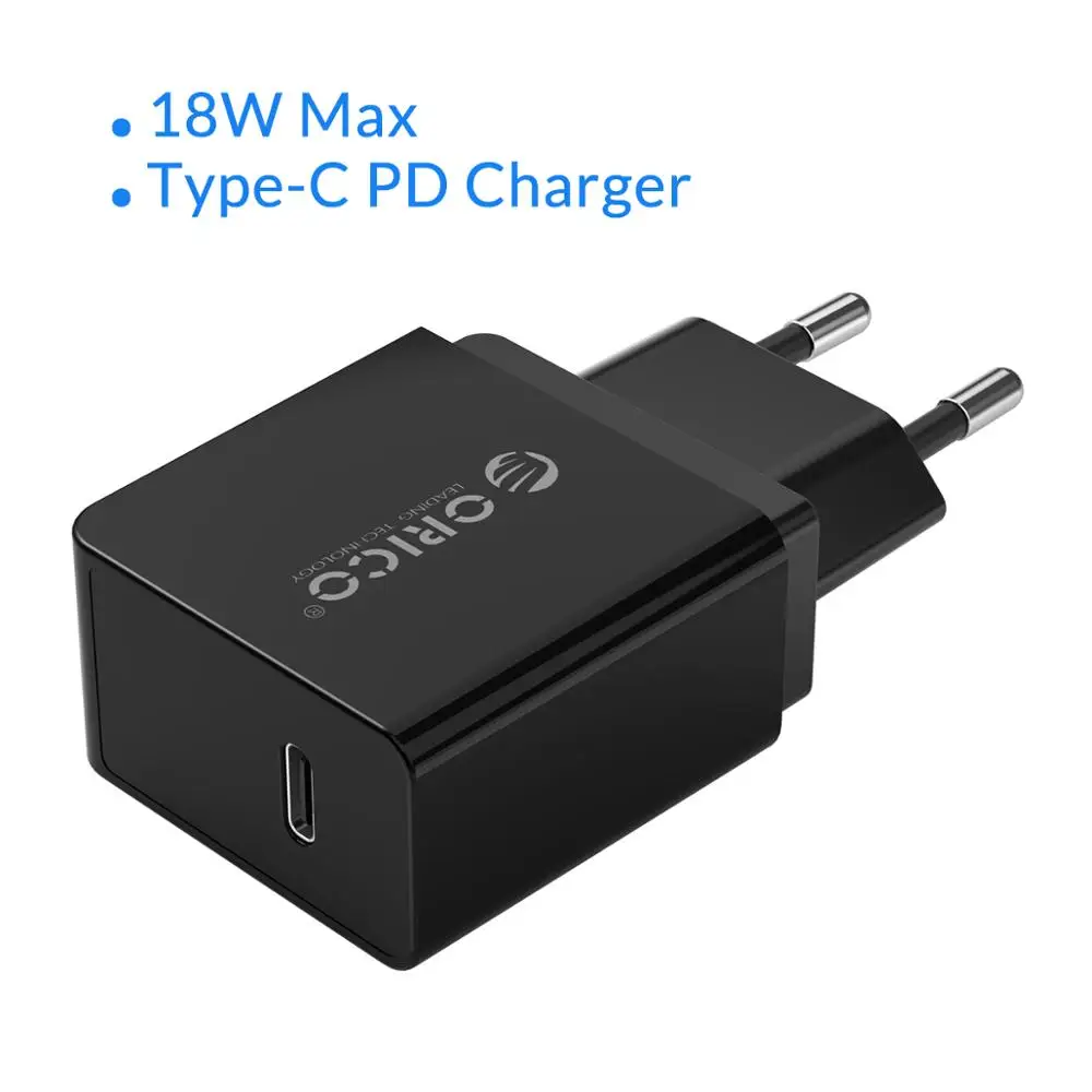 Black ORICO 18 Вт usb type C зарядное устройство Быстрая зарядка PD быстрое зарядное устройство для iPhone 11Pro iPhone 11Pro Max xiaomi huawei PD зарядное устройство - Тип штекера: Black