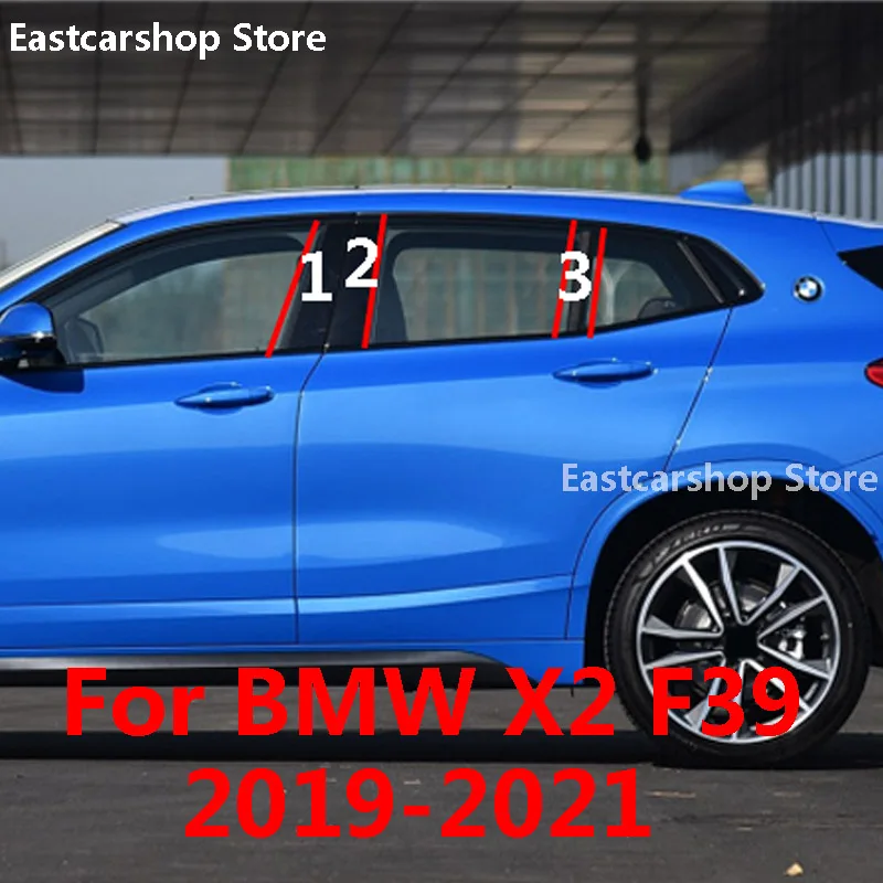 

For BMW X2 F39 2021 2020 2019 Car PC Door Window Central Middle Column Trim Decoration B C Strip Cover Protective Accessories